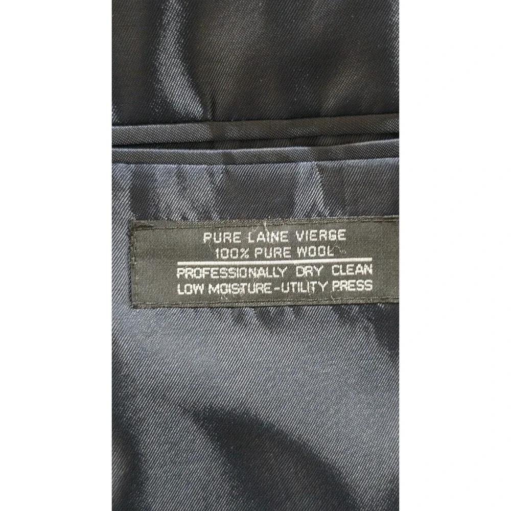 Etienne Aigner Mens Wool Lambswool Blazer 44L Charcoal Gray Herringbone Sport